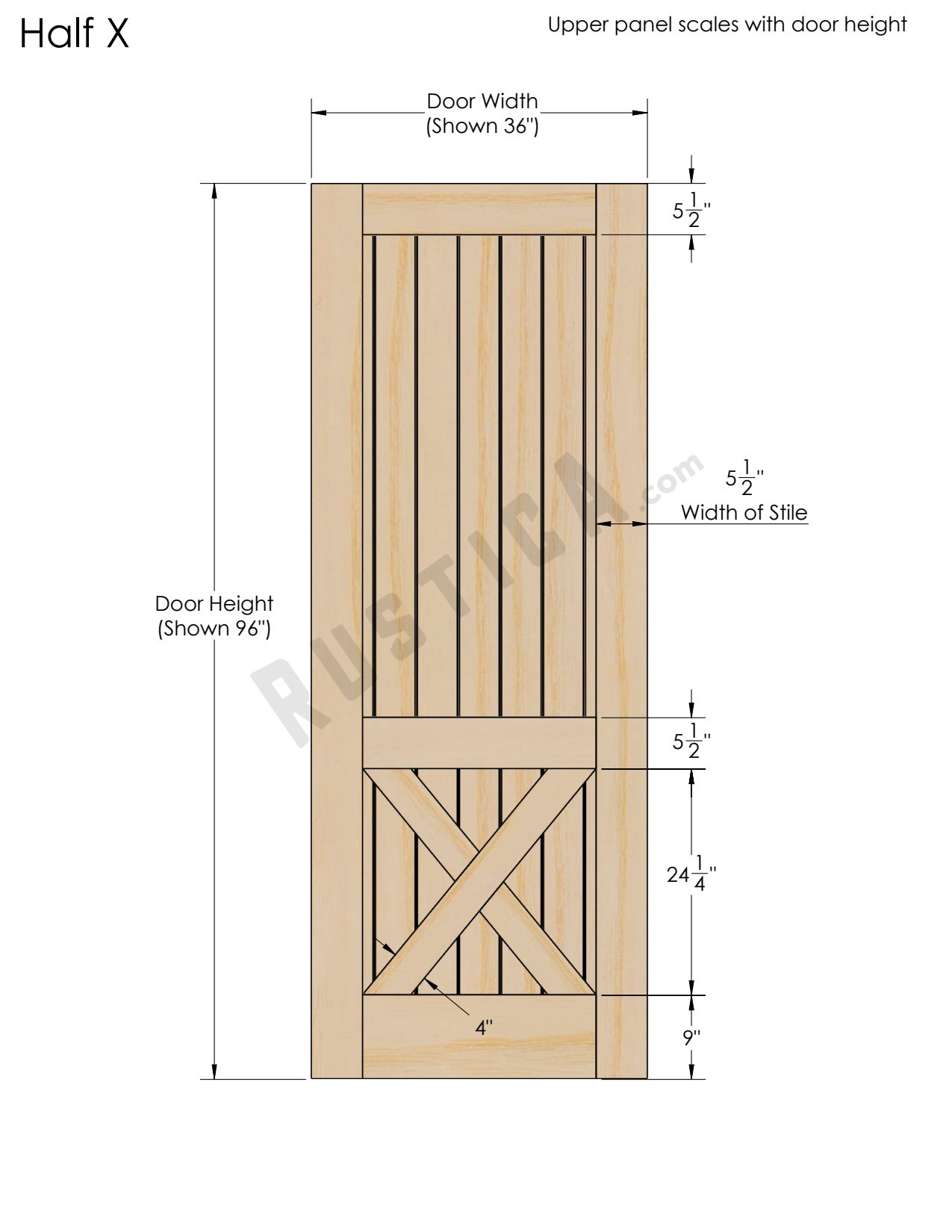 Half X Barn Door Interior & Sliding Barn Doors Rustica